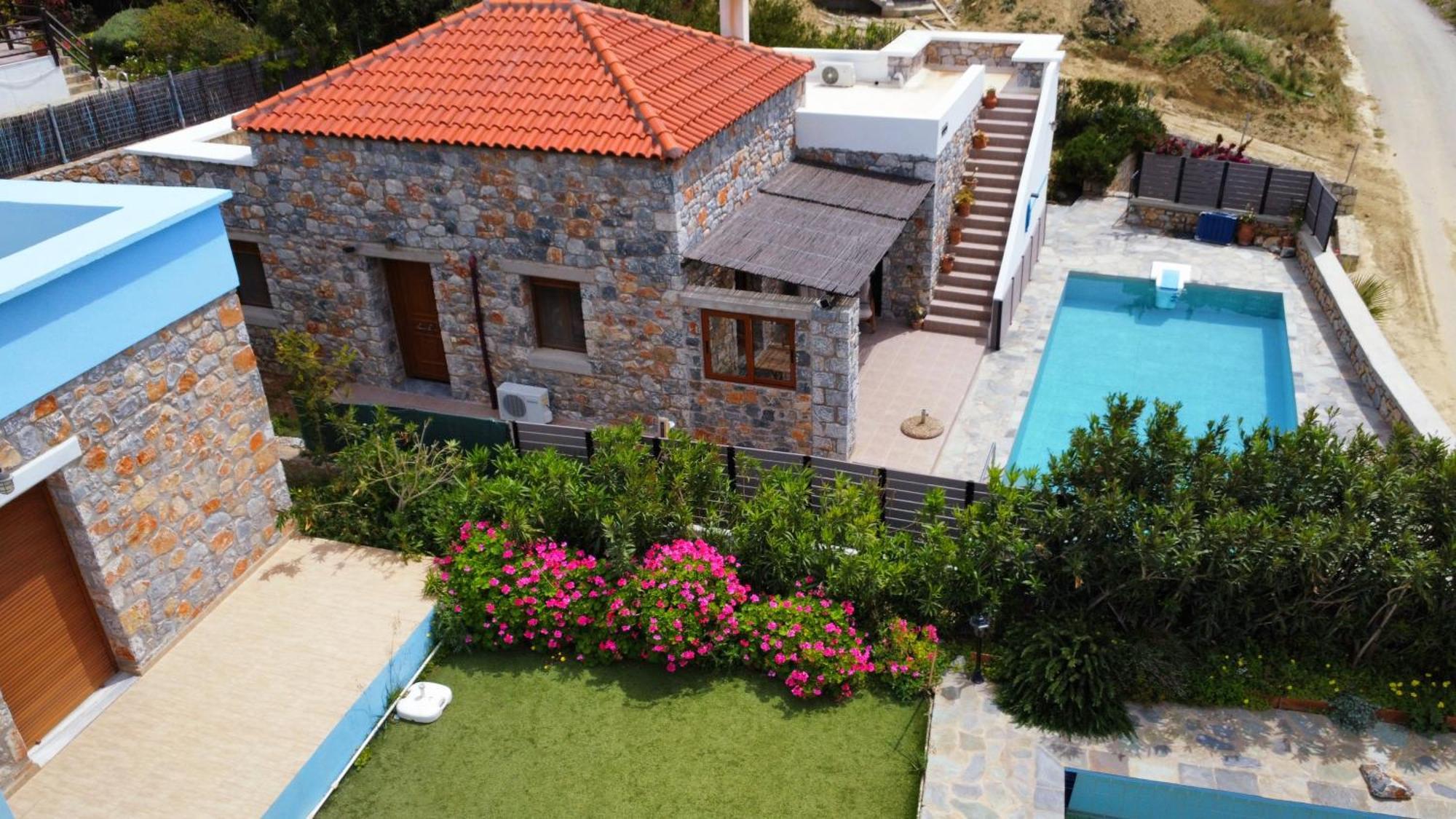 Villa Mavri Ruhige Private Pool Villa, Meerblick Agia Paraskevi  Bilik gambar